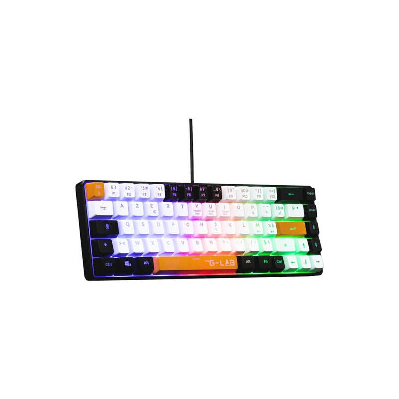 Teclado Español The G-Lab Keyz Hydrogen  De Membrana Retroiluminado, Compacto 60%