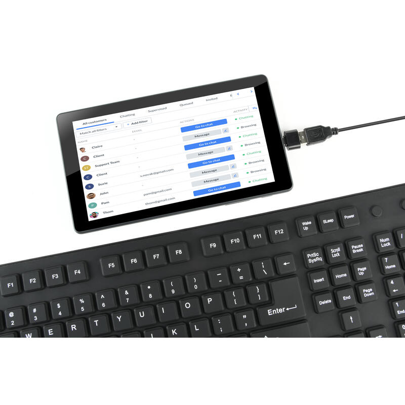 Teclado Gembird Flexible (Ingles) Keyboard, Usb + Otg, Black Color, Us Layout