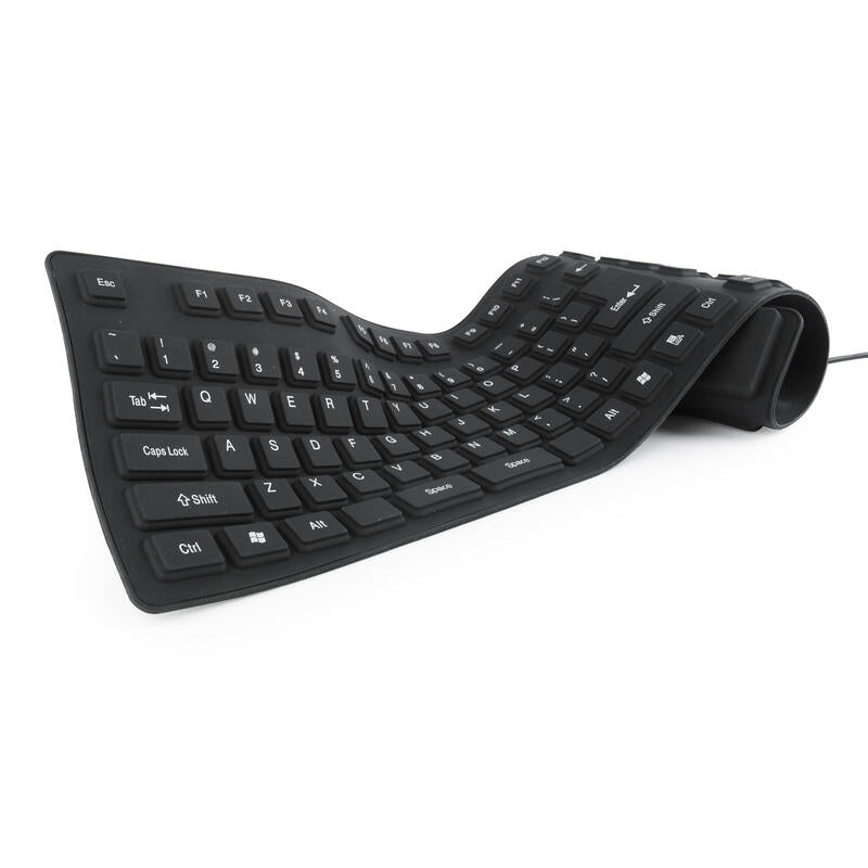 Teclado Gembird Flexible (Ingles) Keyboard, Usb + Otg, Black Color, Us Layout