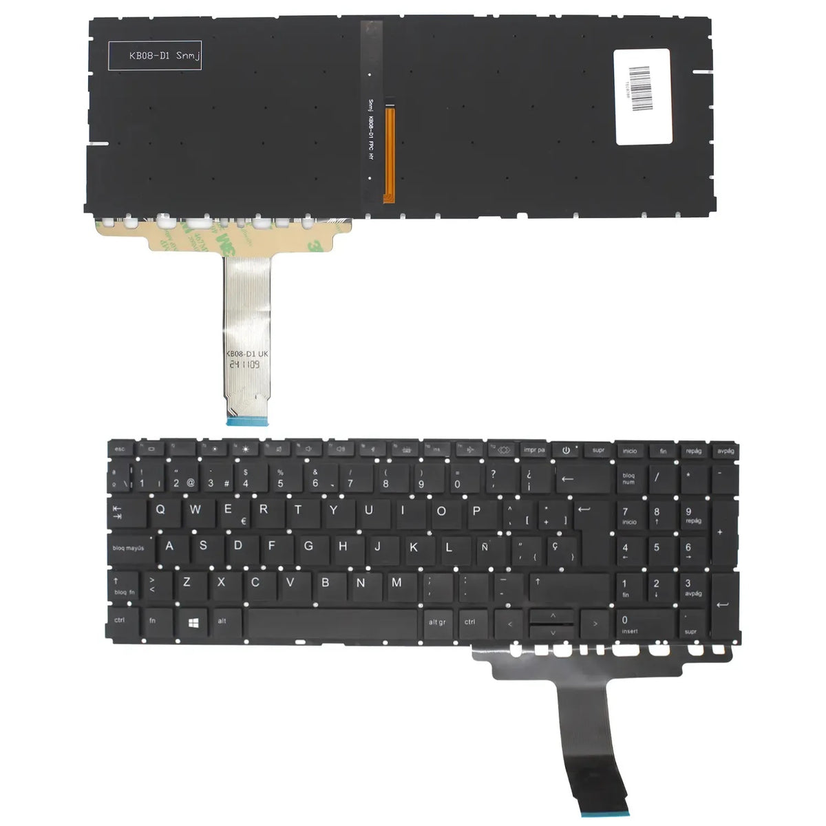 Teclado Retroiluminado Para Portátil Hp 450 G9 455 G9 860 G9 860 G10 450 G10 455 12-0374C-Wx01-001 Negro
