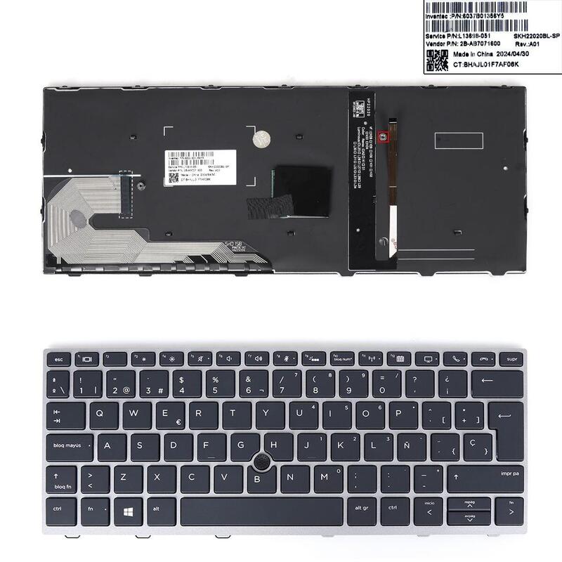 Teclado Hp 830g5 830g6 735g3 836g5 730g5 730g6 Retroiluminación, Marco Plateado Con Teclas Negras 12 0153c Dz01 K19teclado