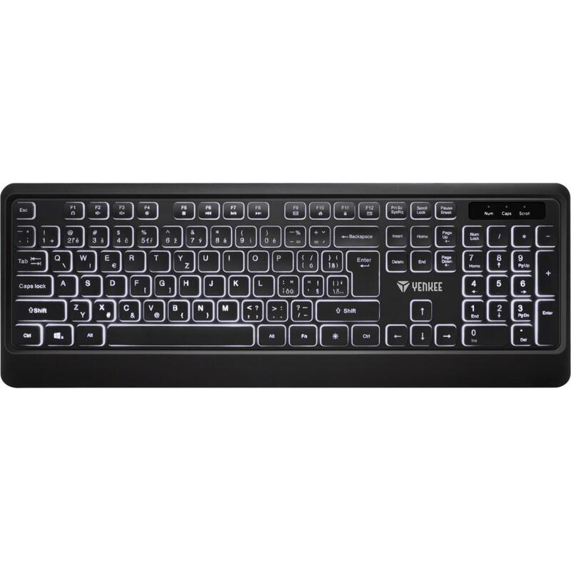 Teclado Iluminada Cicha Usb Con Niskoprofilowymi Klawiszami