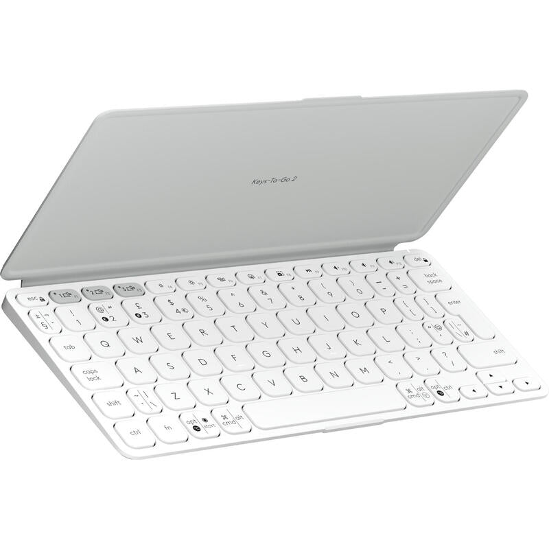 Teclado Ingles Logitech Keys-To-Go 2 Universal Bluetooth Qwerty Ee.Uu. Blanco