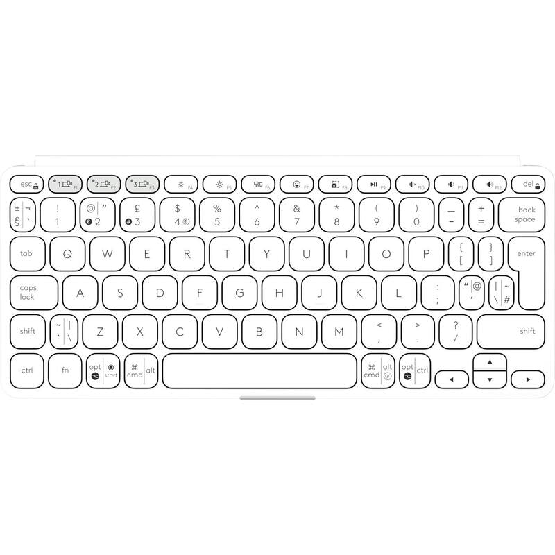 Teclado Ingles Logitech Keys-To-Go 2 Universal Bluetooth Qwerty Ee.Uu. Blanco