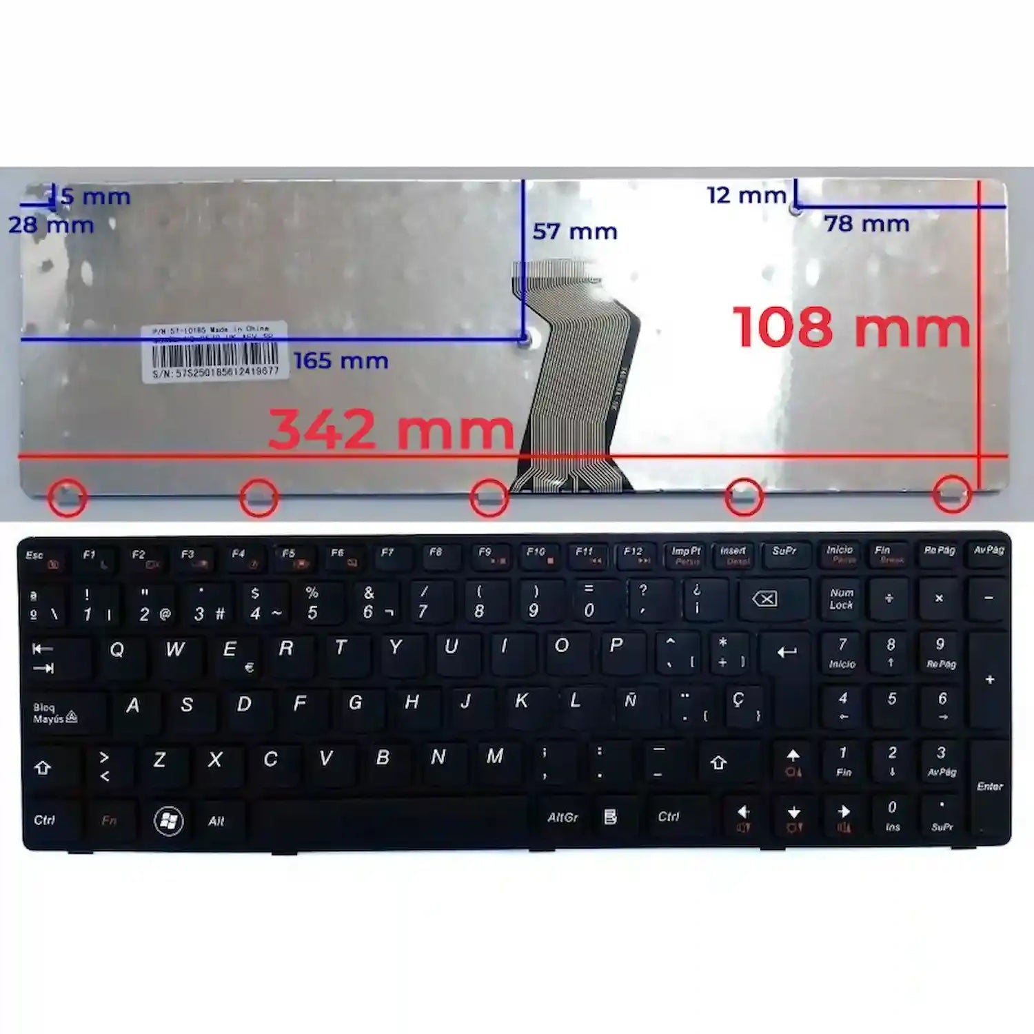 Teclado Para Portátil Ibm Lenovo G570 G575 Z560 Z560A Z565 T4G8-Spa