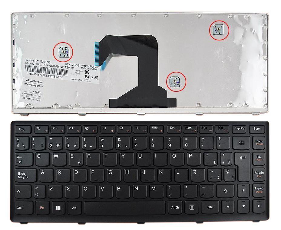 Teclado Para Portátil Lenovo U410 Negro Con Marco Negro