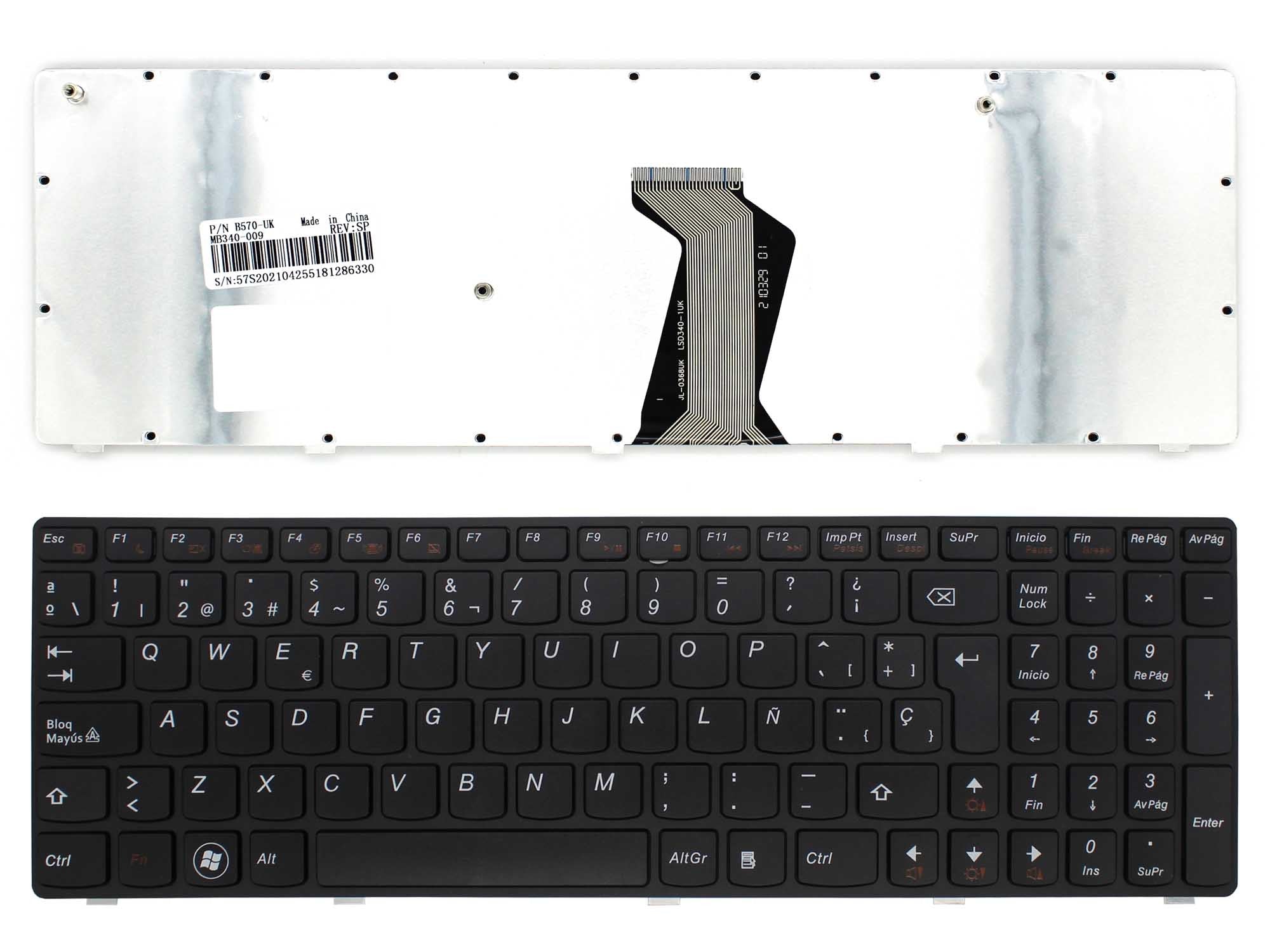 Teclado Para Portátil Lenovo B590 B590A B590G B570 B570A B570E B570G B570T B575 B575E B580 V570 V570C Y570 Z570