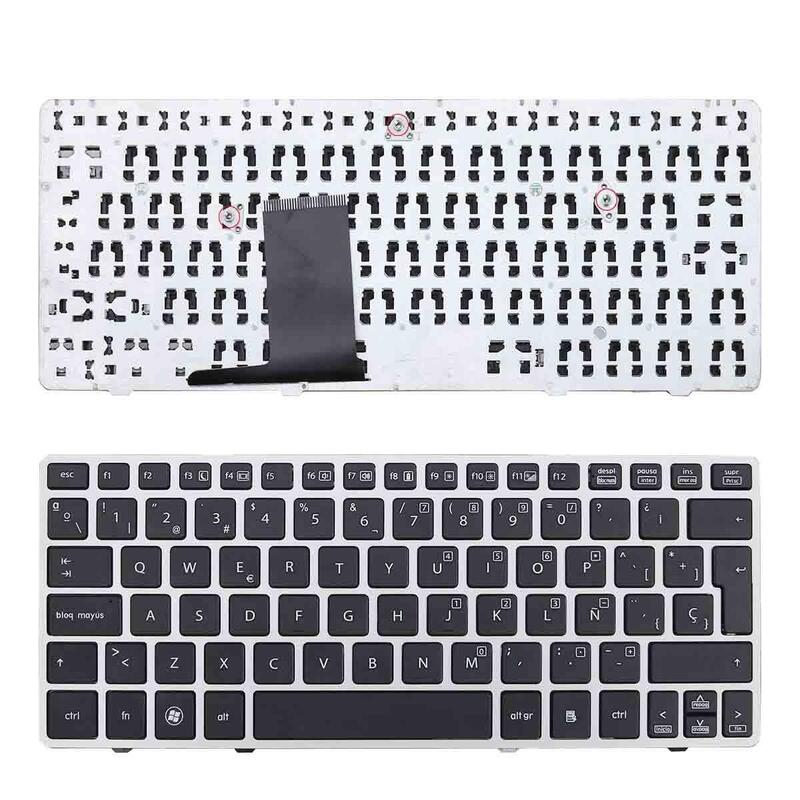 Teclado Para Portátil Hp Elitebook 2560p Negro Con Marco Plata