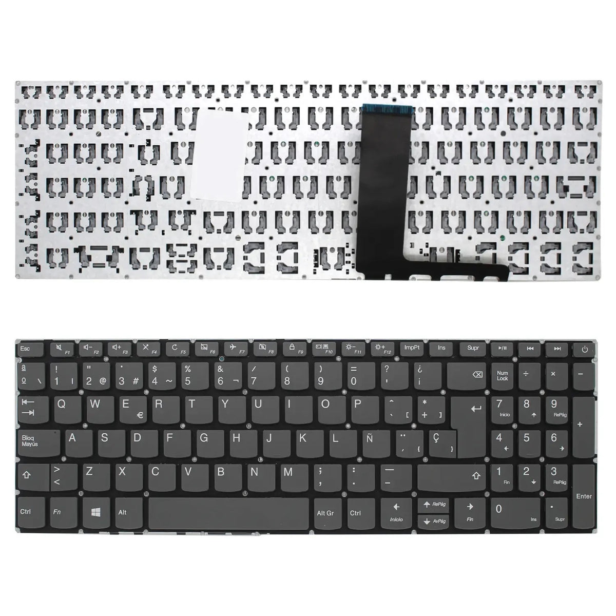 Teclado Para Portátil Lenovo Ideapad 320-15Abr 320-15Iap 320-15Ast 320-15Ikb Gris Win8 Sin Marco