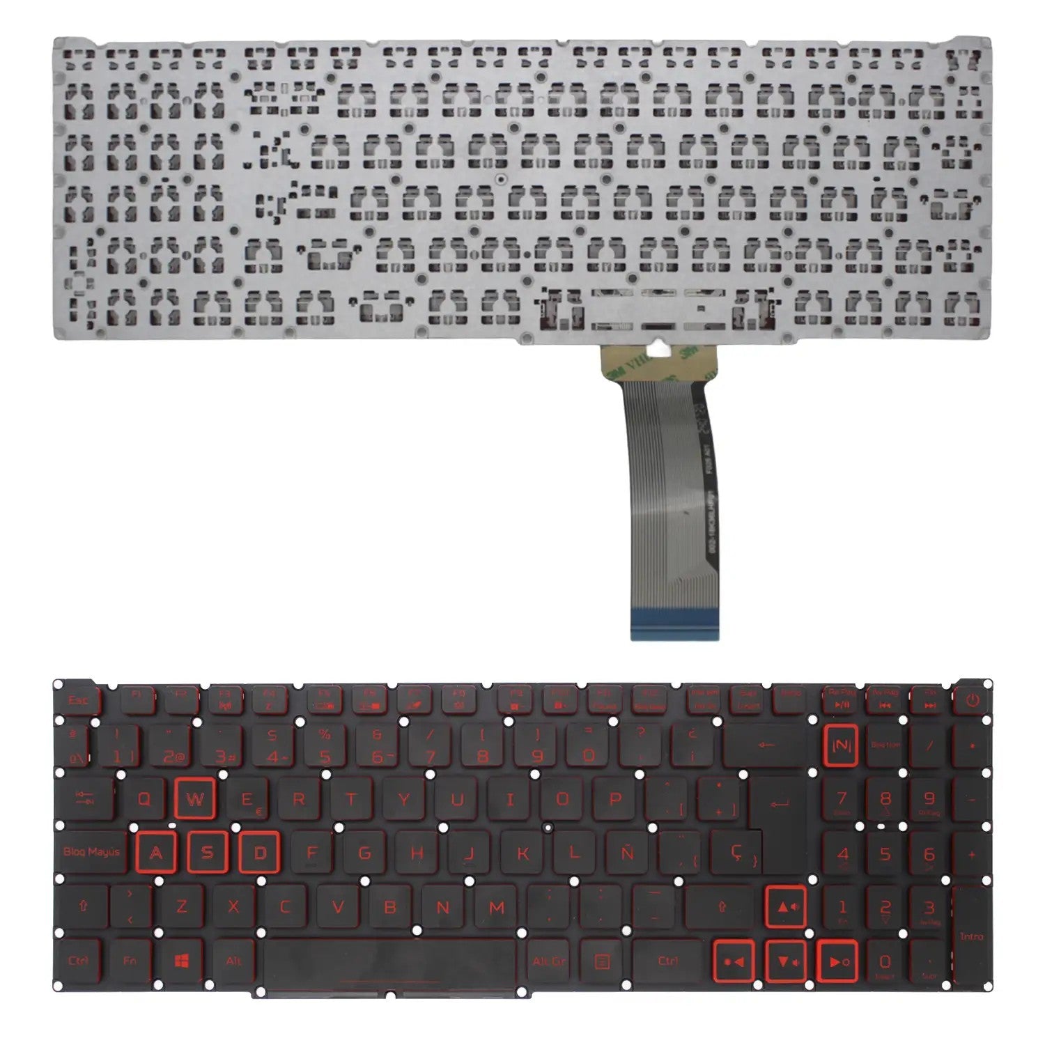 Teclado Para Portátil Acer Nitro-4 An515-54 An515-43 An517-51 An715-51 Negro Y Rojo