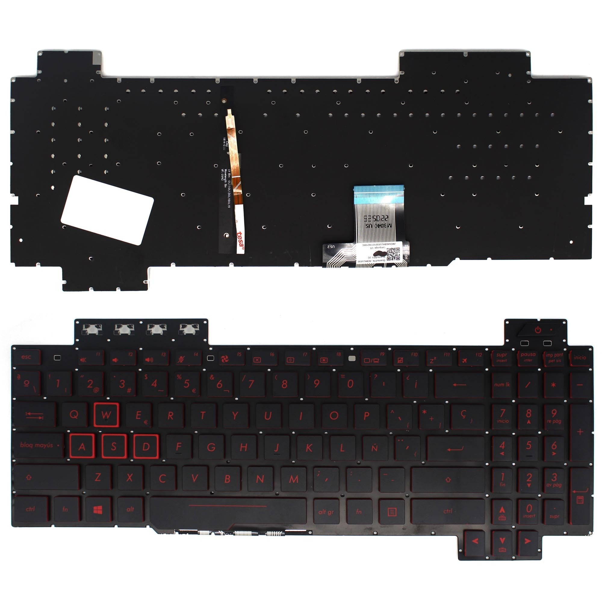 Teclado Retroiluminado Para Portátil Asus Tuf Gaming Fx504 Fx504Gd Fx504Ge Fx504Gm Series