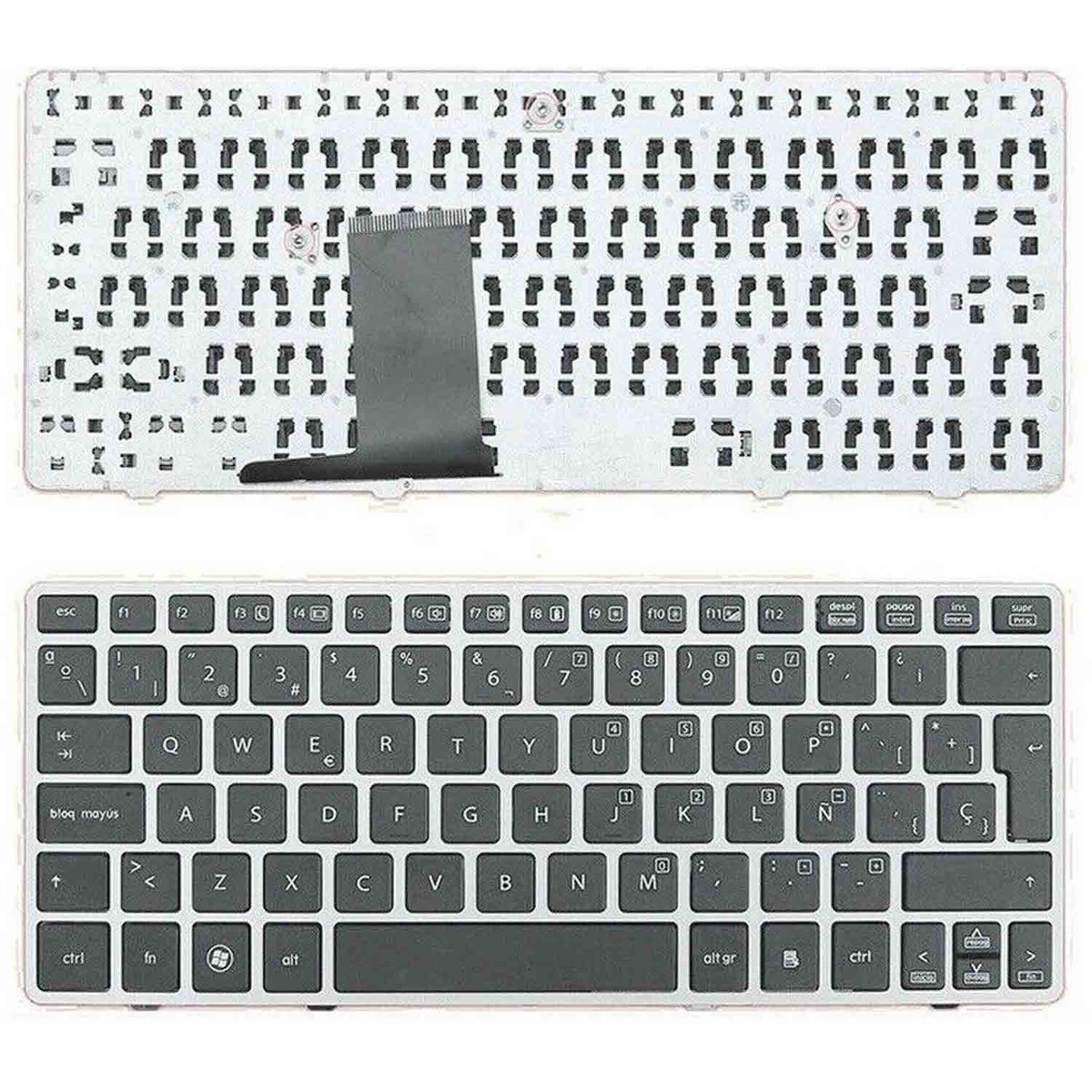 Teclado Para Portátil Hp Elitebook 2560P 2570P Marco Plata