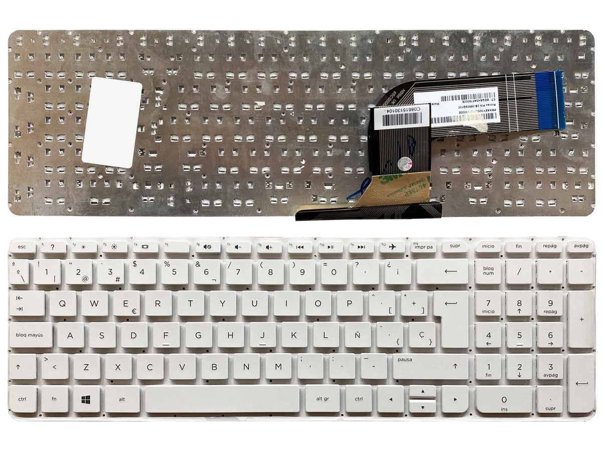 Teclado En Color Blanco Para Portátil Hp Pavilion 17-F Sin Marco