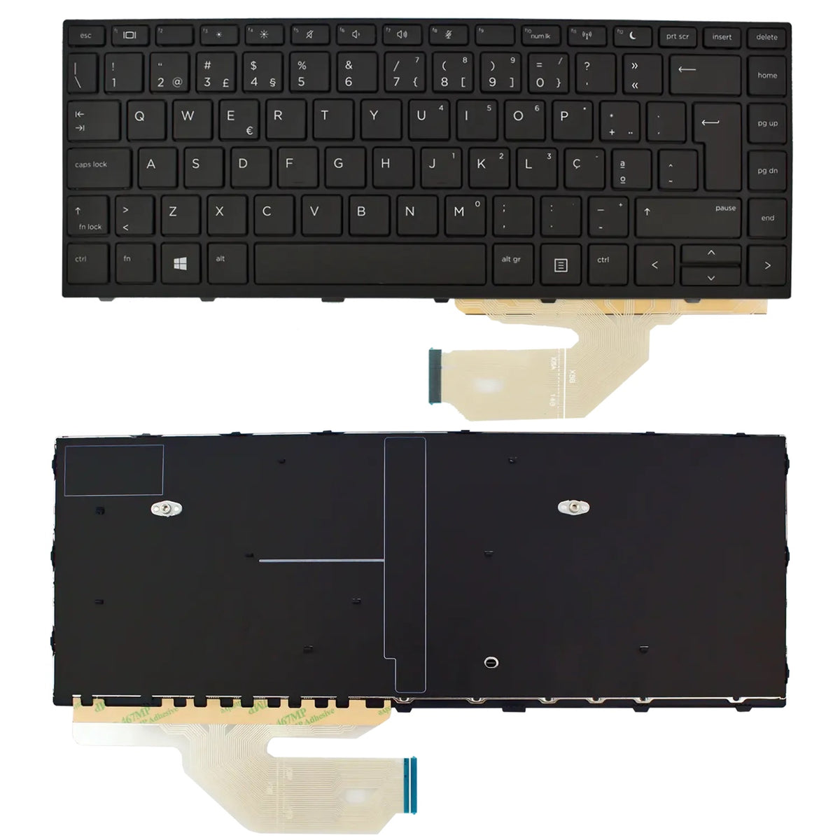 Teclado Para Portátil Hp Probook 430 G5 440 G5 445 G5 Negro Con Marco Portugués