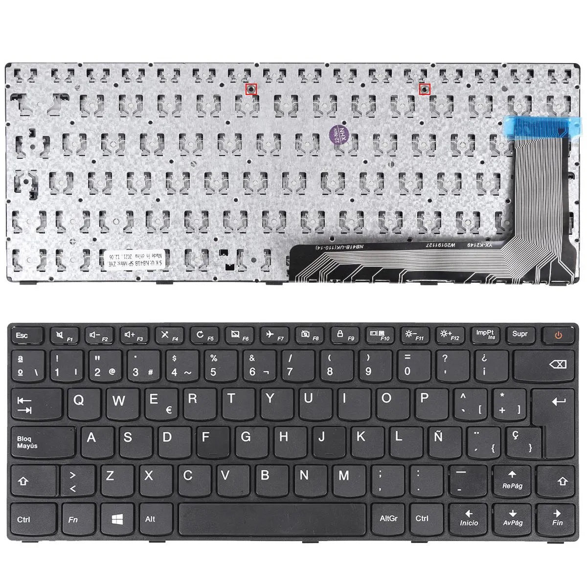 Teclado Para Portátil Lenovo Ideapad 110-14Isk Negro