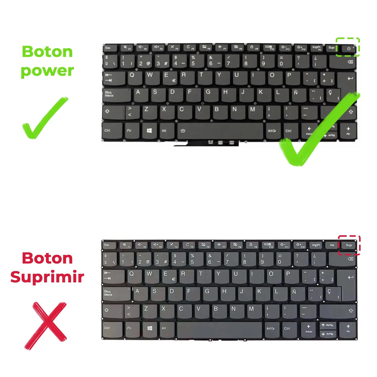 Teclado Para Portátil Lenovo Ideapad 320-14Isk 320S-14Ikb 320S-14Ikbr Gris