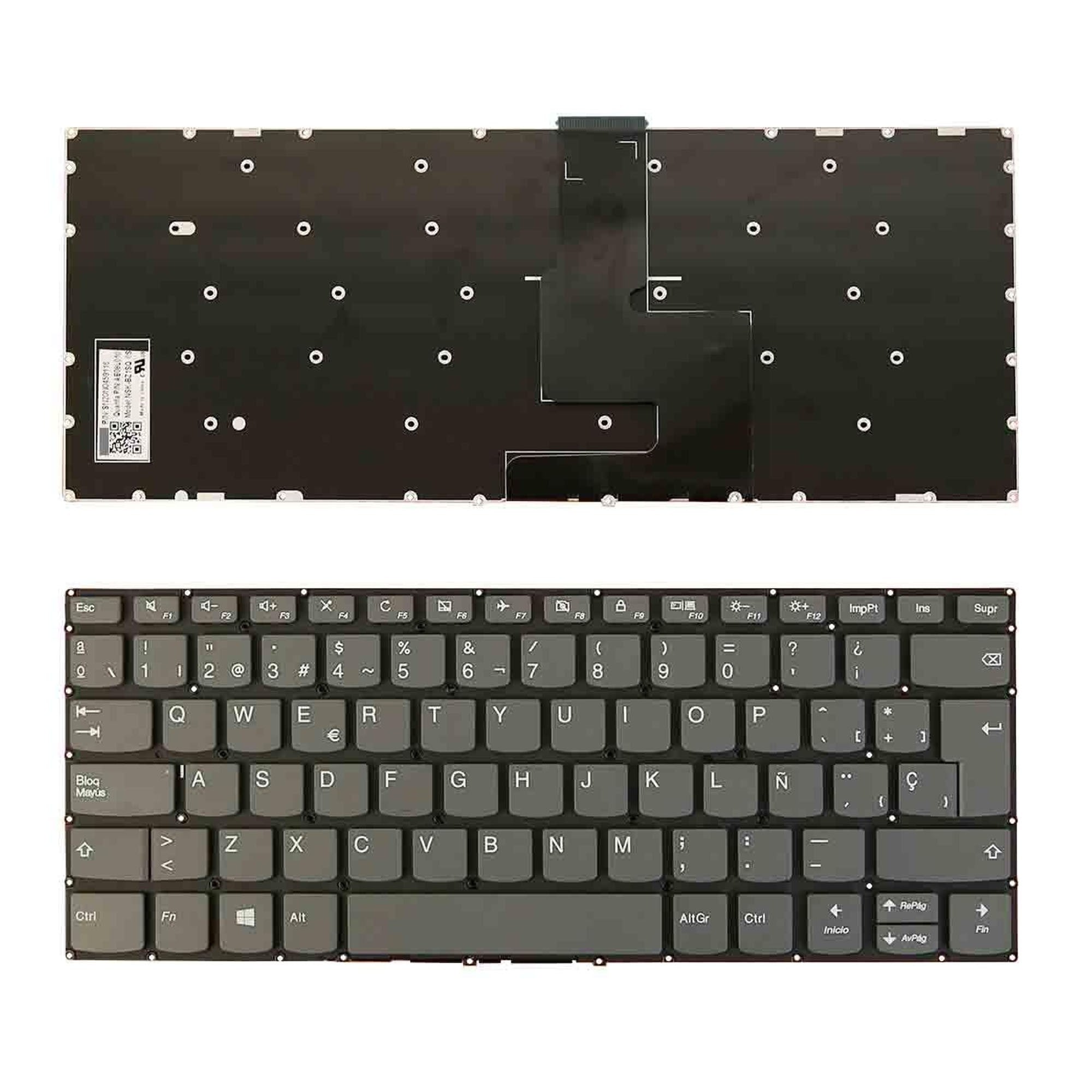 Teclado Para Portátil Lenovo Ideapad 330-14Ikb Gris Sin Marco