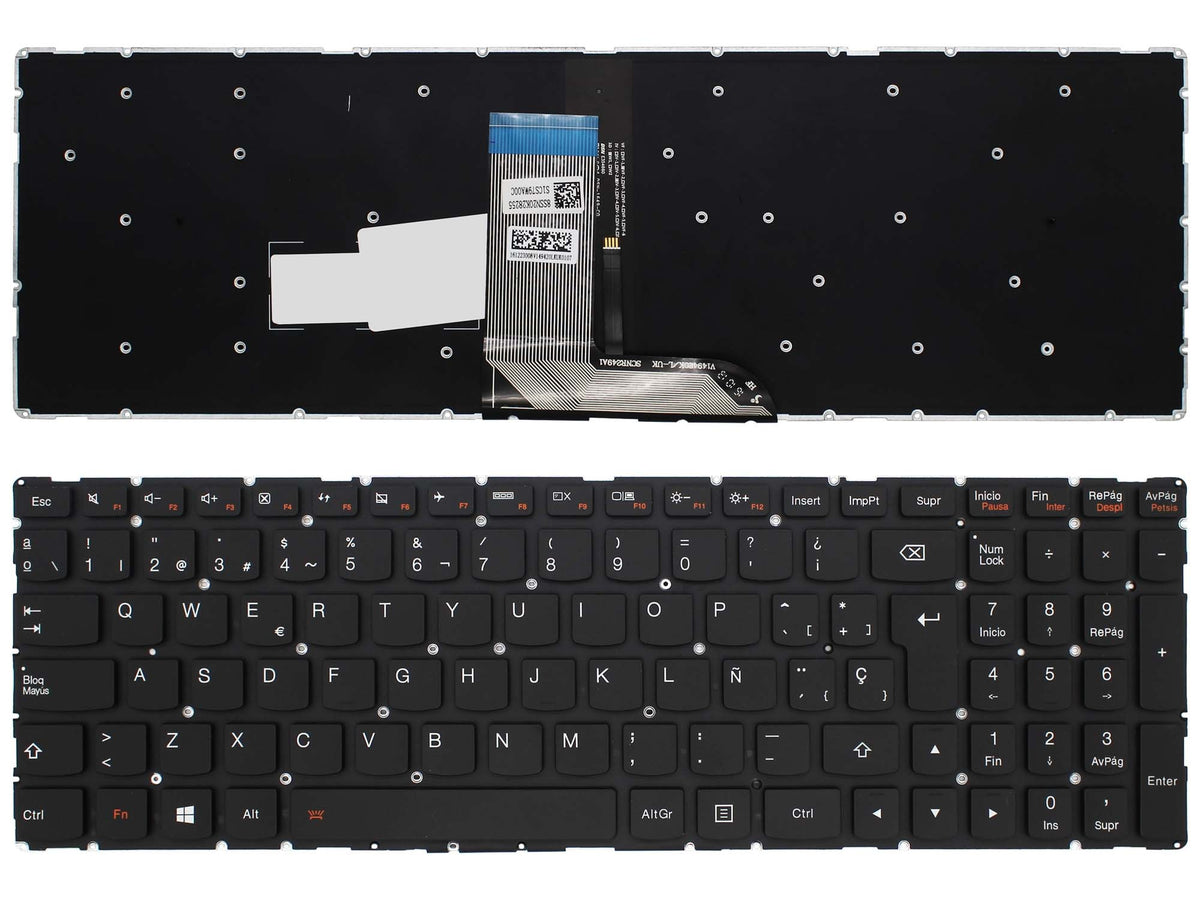 Teclado Para Portátil Lenovo Ideapad Yoga 700-15Isk Negro Retroiluminado