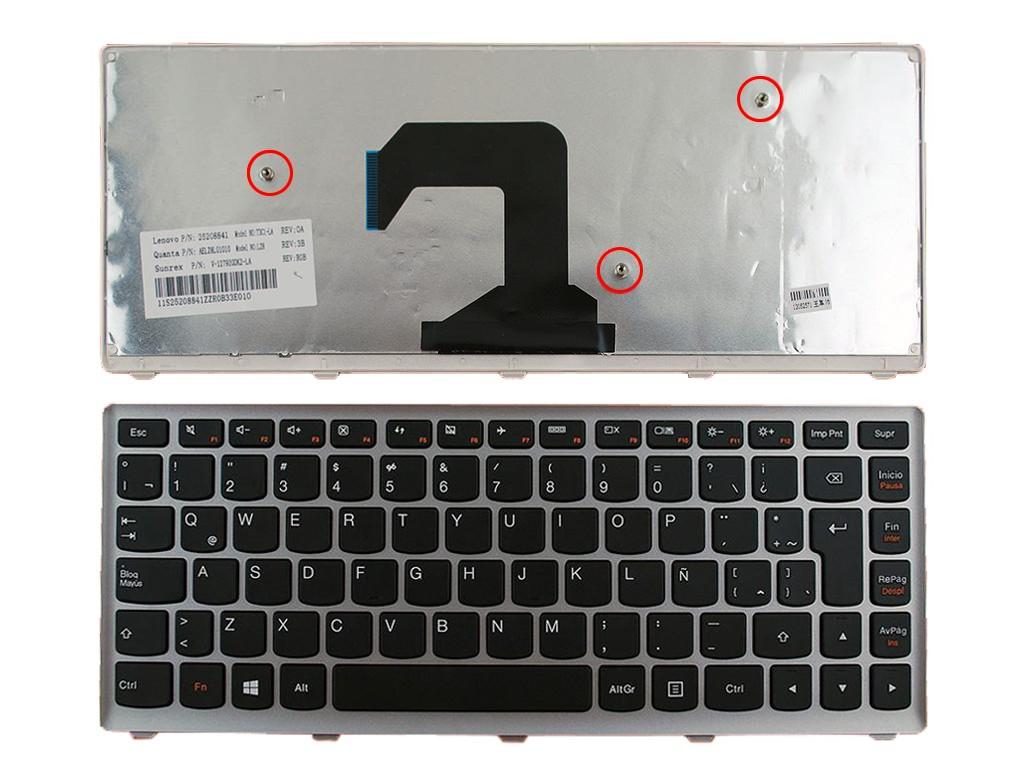 Teclado Para Portatil Lenovo U410 Negro Con Marco Plata
