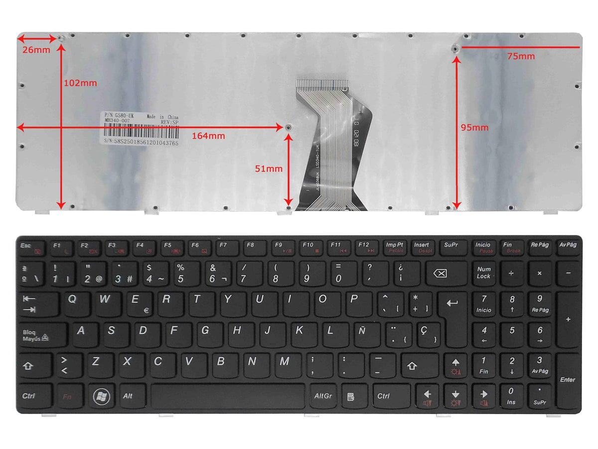 Teclado Para Portátil Lenovo Ideapad G580 G585 V580 V585 Z580 Z585 35007546