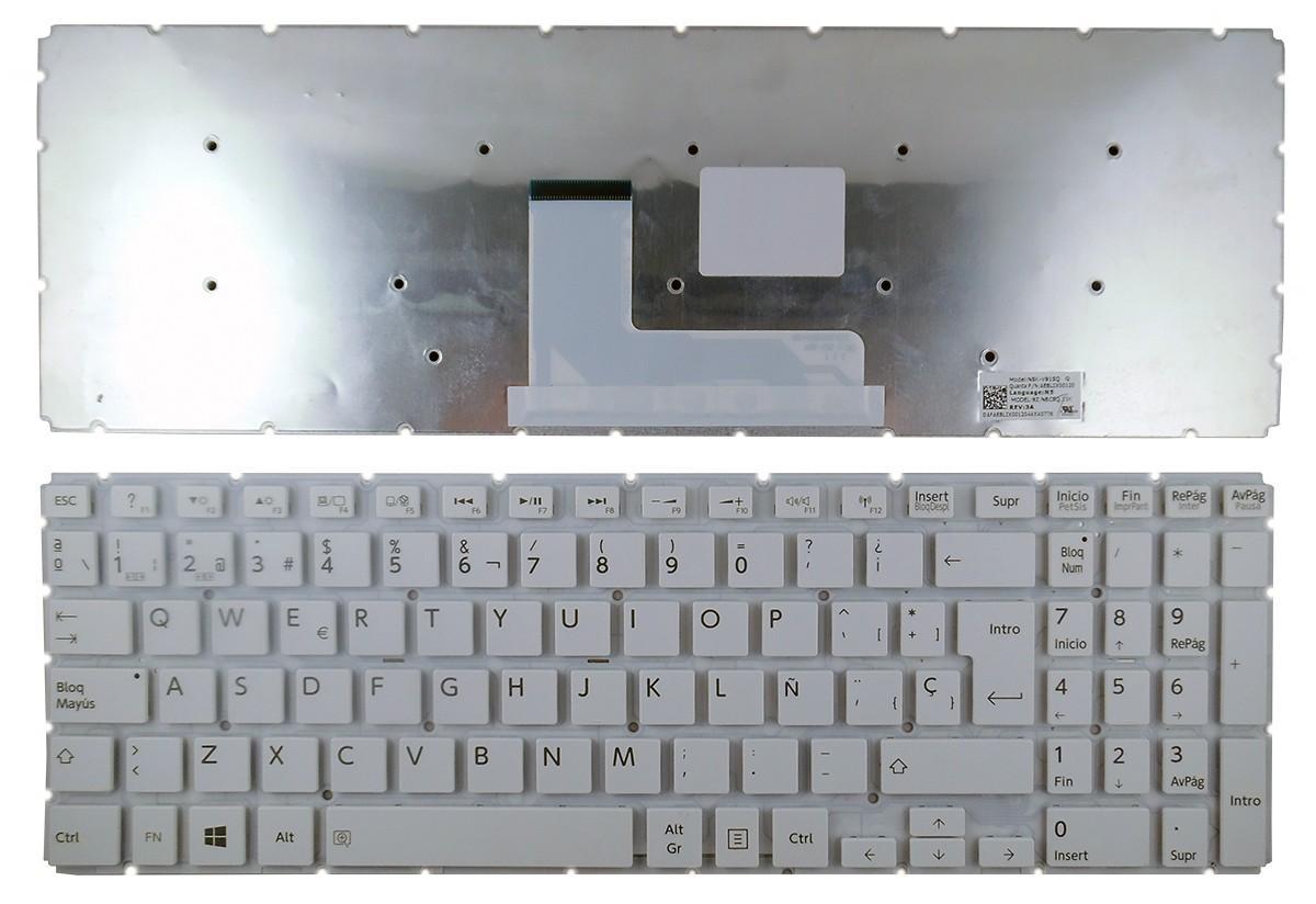 Teclado Para Portatil Toshiba Satellite Nsk-V91Sq Aebliu00120 9Z.Nbcsq.101 Blanco