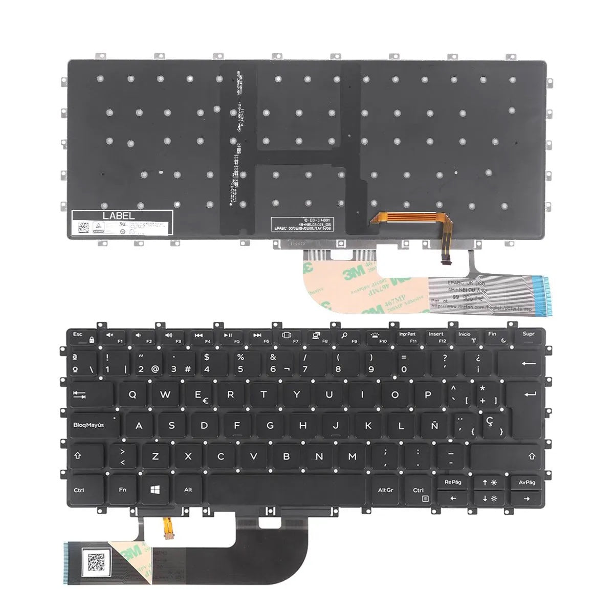 Teclado Retroiluminado Para Portátil Dell 9575 Xps 15 9575 Precision 5530 2-In-1 Negro