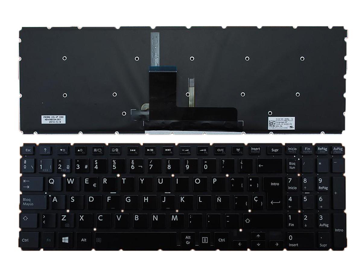 Teclado Retroiluminado Para Portátil Toshiba Satellite L50-B Brillante Sin Marco