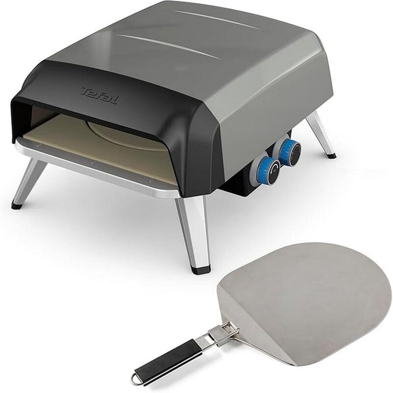 Tefal Pizza Pronto, Horno De Pizza Para Exterior, Funciona Con Gas, Piedra Giratoria De 360° Para Cocción Uniforme, Aplicación Gratuita, Jm412010