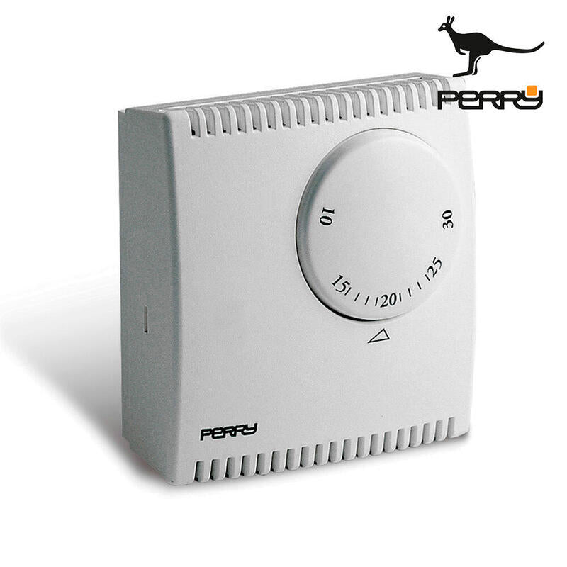 Termostato Analogico De Expansión De Gas Serie "Teg" Sin Luz Piloto Color Blanco Perry