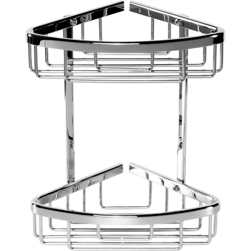 Tesa Aluxx Bathroom Corner Shelf 40205 Chrome Incl. Adhesive Mnt.