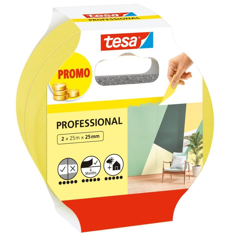 Tesa Cinta De Pintor Professional 2 X 25m X 25mm