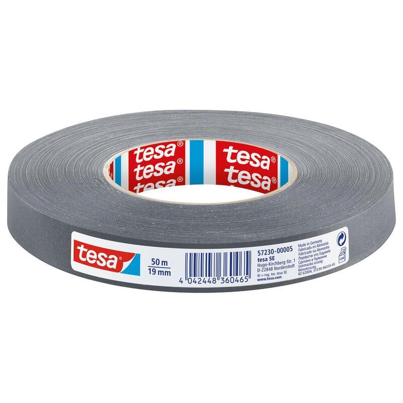 Tesa Gewebeband 50m X 19mm Gris