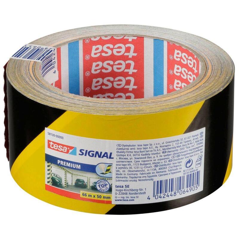 Tesa Signal Markierungsklebeband Premium 66m 50mm Amarillo/Negro.