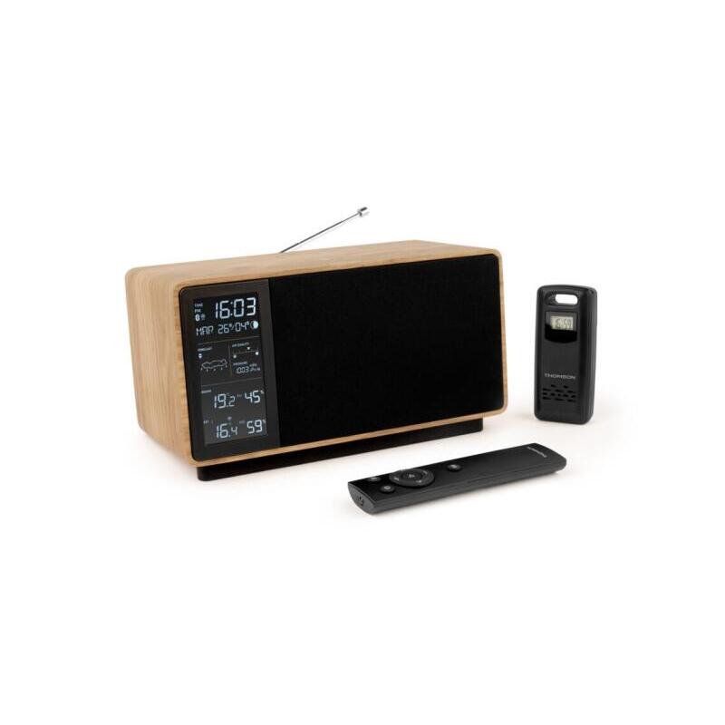 Thomson Altavoz Bluetooth Con Estacion Meteorologica Y Radio Fm - Potencia Musical 50w - Pantalla Retroiluminada -