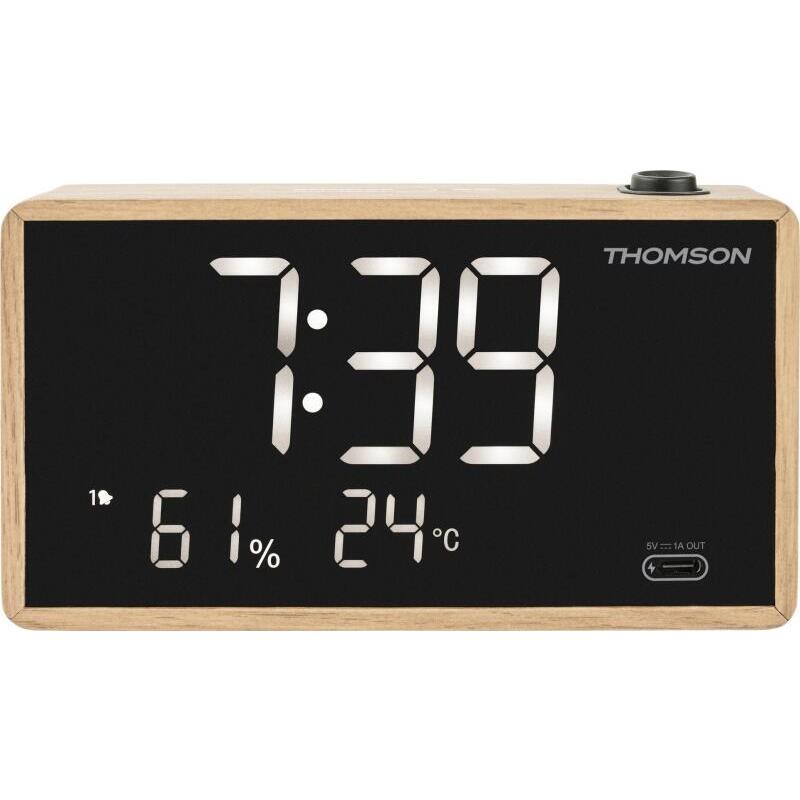 Thomson Radio Reloj Despertador Con Proyeccion - Radio Fm - Visualizacion Temperatura Interior - Angulo Proyeccion