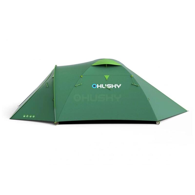 Tienda De Campaña Turística Husky Bizon 3 Plus, 220 X 410 X 130 Cm, 5,2 Kg, Color Verde.