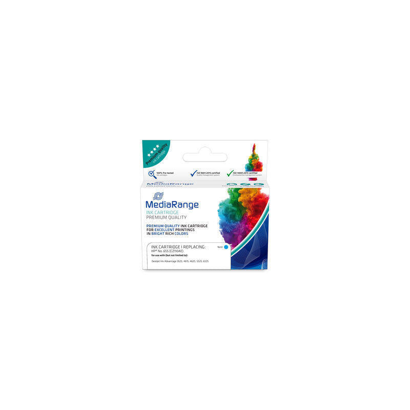 Tinta Mediarange Hp Nr 655 Con Chip Cyan