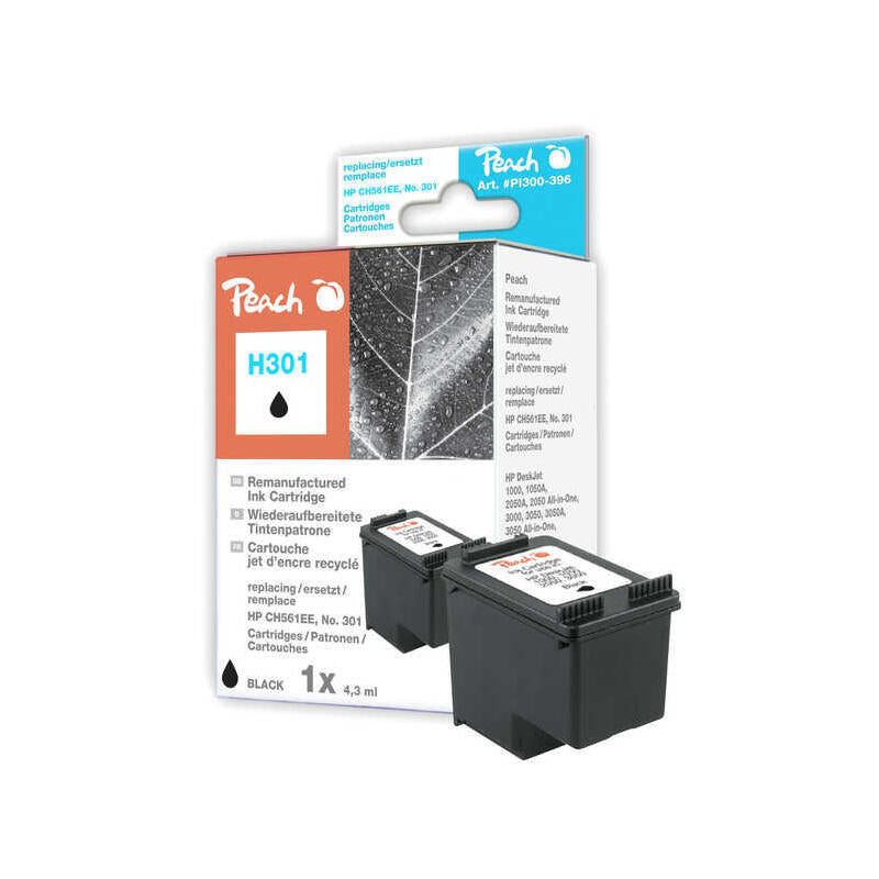 Tinta Melocotón Negra Pi300-396 Compatible Con Hp 301, Ch561ee Pi300-396