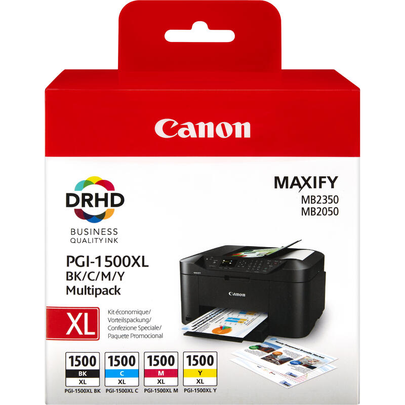 Tinta Original Canon Pgi-1500xl Color Y Black Pack 4 Unidades Para Canon Maxify Mb2050