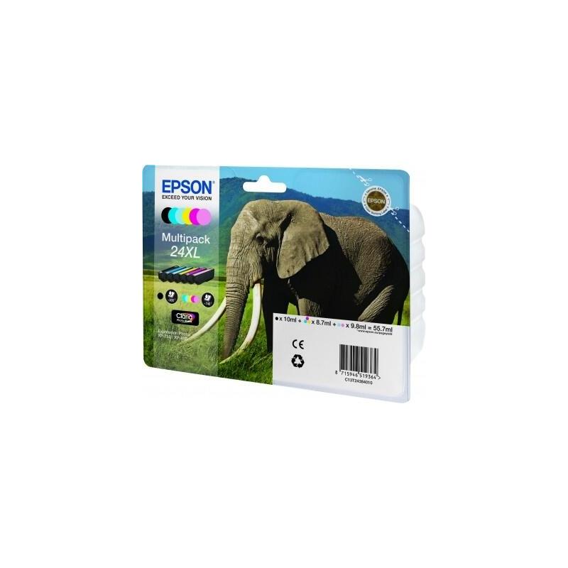 Tinta Original Epson 24 Xl Alta Capacidad Multipack Negro Cian Amarillo Magenta Cian Claro Magenta Claro