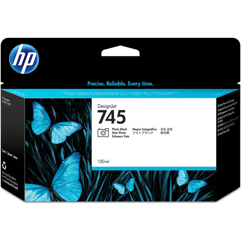 Tinta Original Hp Nº 745 Photo Black Para Designjet Z2600 24 In Postscript, Designjet Z5600 44 In Postscript
