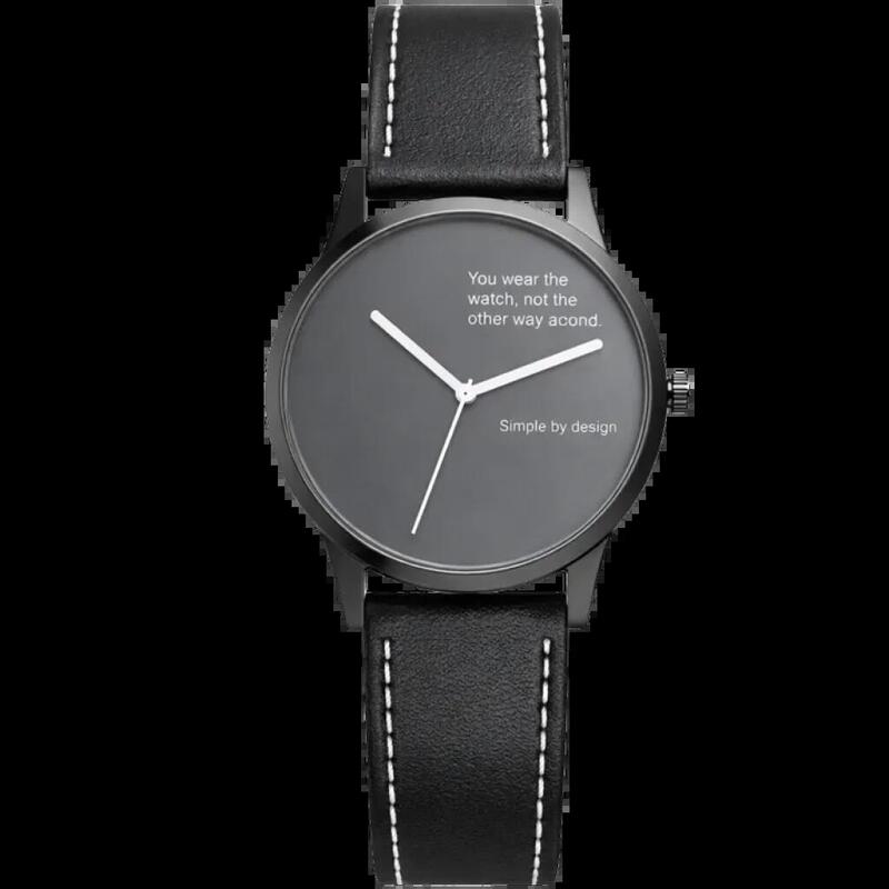 Tn99 Smartwatch Plata Con Correa Leather Negro Monitoreo De Frecuencia Cardíaca