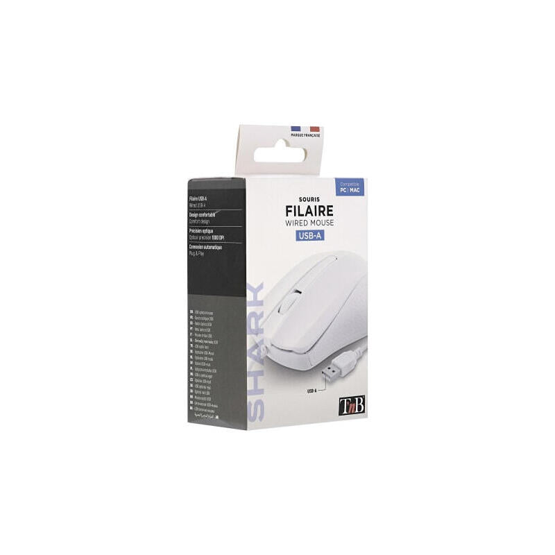 Tnb Shark - Ratón Óptico Con Cable - Blanco