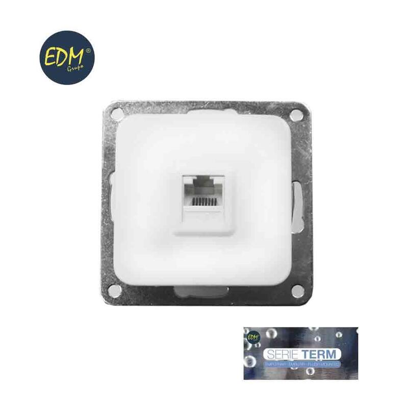 Toma Rj11 Teléfono Empotrar "Serie Term" Blanco 70x30x70mm (Bolsa Blister)