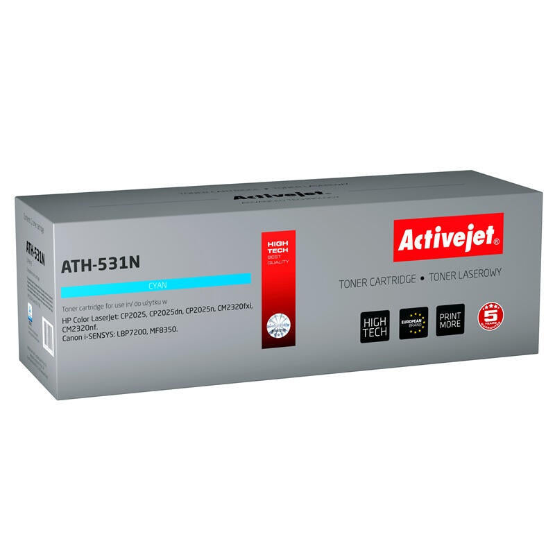 Tóner Activejet Ath-531n (Reemplazo Para Hp 304a Cc531a Canon Crg-718c - Supreme - 3200 Páginas - Cyan