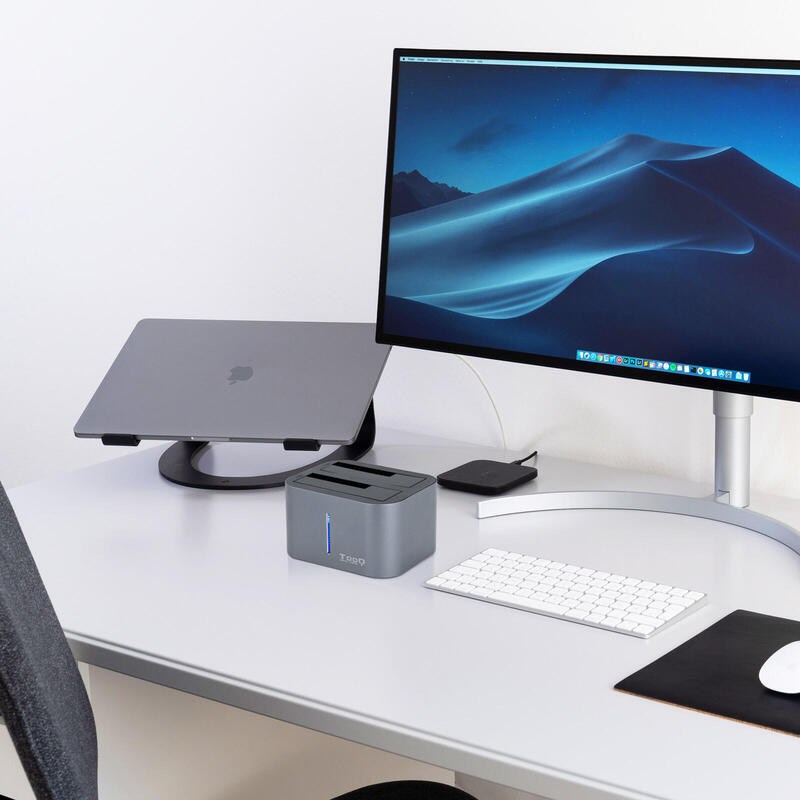 Tooq Docking Station Usb 3.0/3.1 Gen 1 - Hdd/Ssd 2.5", 3.5" Sata - Boton De Clonacion - Gris/Negro
