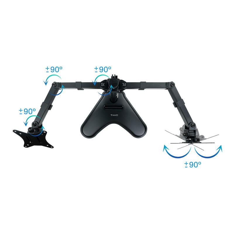 Tooq Soporte De Mesa Con Brazos Articulados Para 2 Monitores De 17"-32" - Giratorio E Inclinable - Peso Max 9kg X Brazo