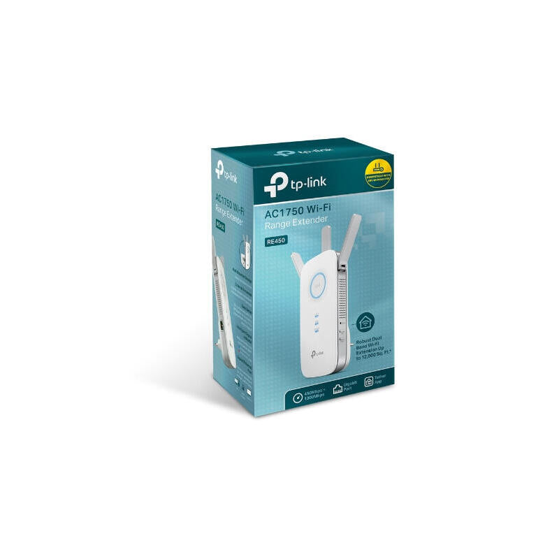 Tp-Link Re455 Range Extender Dualband Ac1750 450mb En 2,4ghz Y 1300b En 5ghz 1p Giga 3 Antenas Fijas