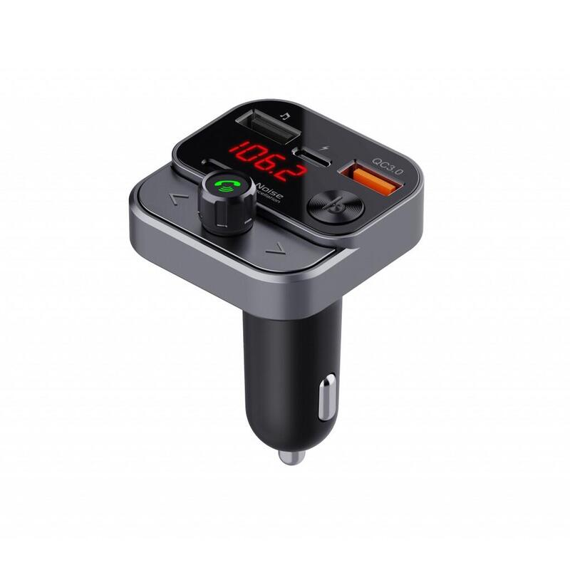 Transmisor Fm Mp3 Para Coche Artificial Con Función Bt Usb Lcd Fm-84b Qc3.0