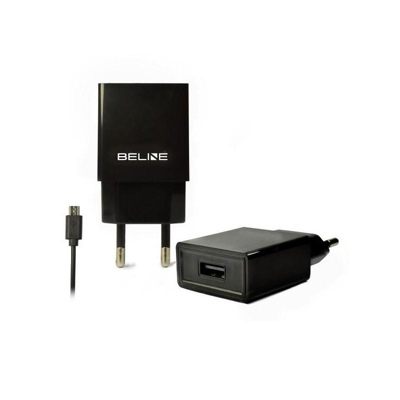 Travel Charger Beline    1xusb + Microusb 1a Bla